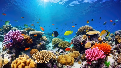 Beautiful Coral Reef and Tropical Fish