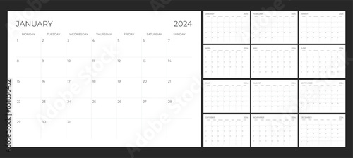 2024 Calendar Printable start from monday