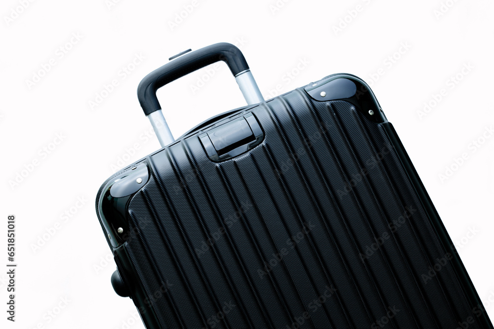 Black suitcase isolated on white background,Black Trolley Bag Isolated