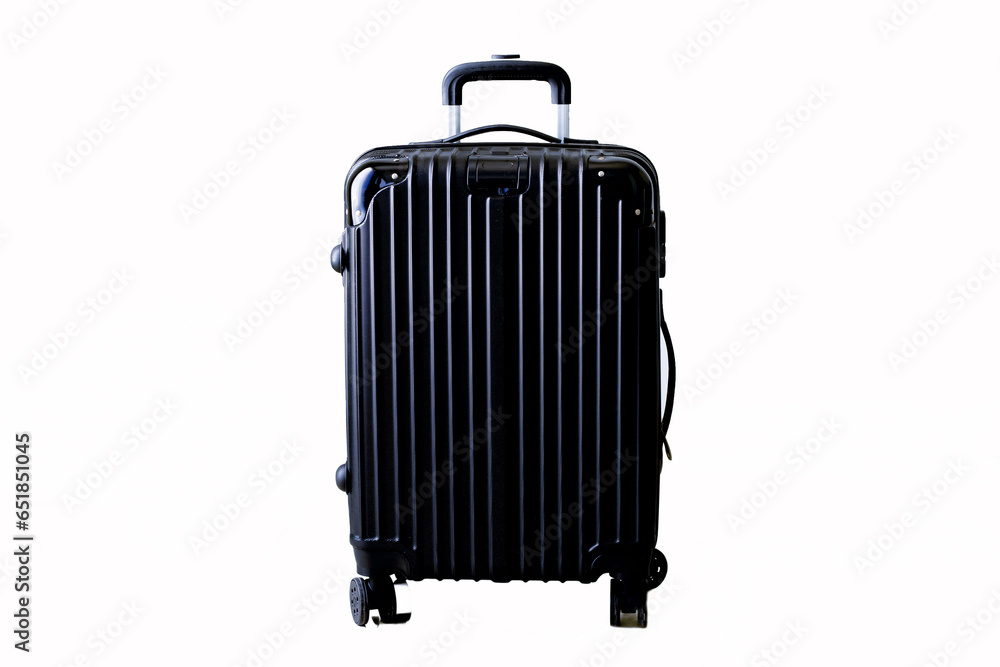 Black suitcase isolated on white background,Black Trolley Bag Isolated
