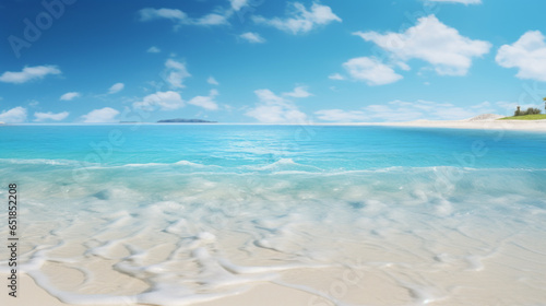 A beautiful beach scene with white sand and clear blue water © Textures & Patterns