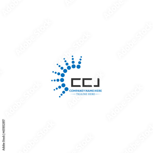 CCJ letter logo design in 3 style. CCJ polygon, circle, triangle, hexagon, flat and simple style with black and white color variation letter logo set in one artboard CCJ logo, CCJ.