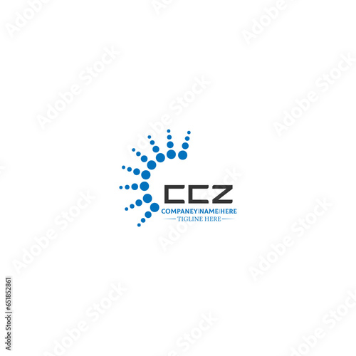 CCZ letter logo design in 3 style. CCZ polygon, circle, triangle, hexagon, flat and simple style with black and white color variation letter logo set in one artboard CCZ logo, CCZ.