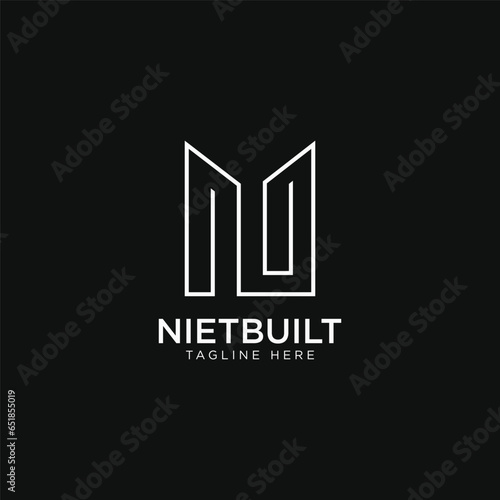 N latter real estate logo and icon