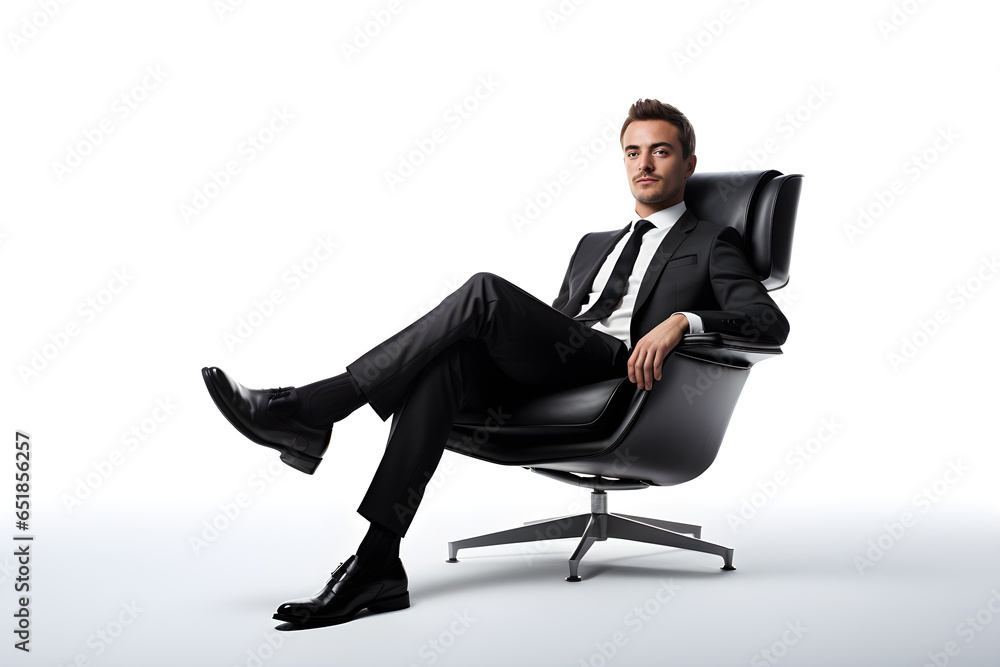 young handsome Business man sitting on comfortable chair young handsome Business man sitting on comfortable chair