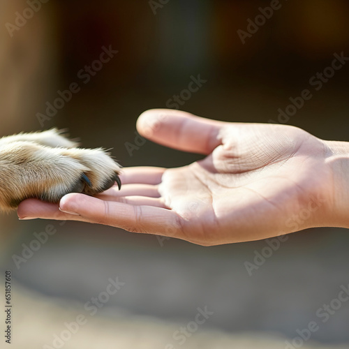 Symbol of friendship and relations between man and dog
