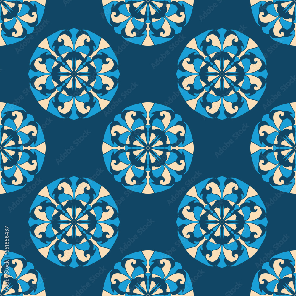 Abstract seamless pattern with ornaments.