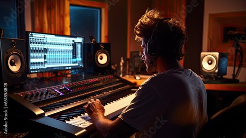 Music Producer Recording and Mixing Music Tracks for Artists and Performers © Creative Station