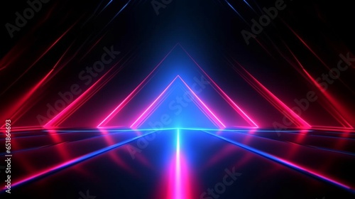 Abstract background illuminated with red and blue neon light, creating a visually striking display.