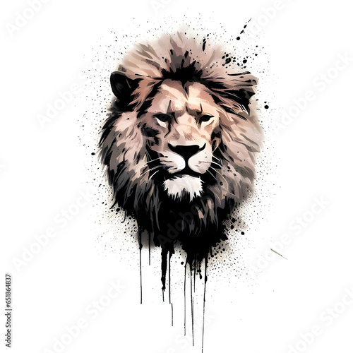 illustration portrait of a lion