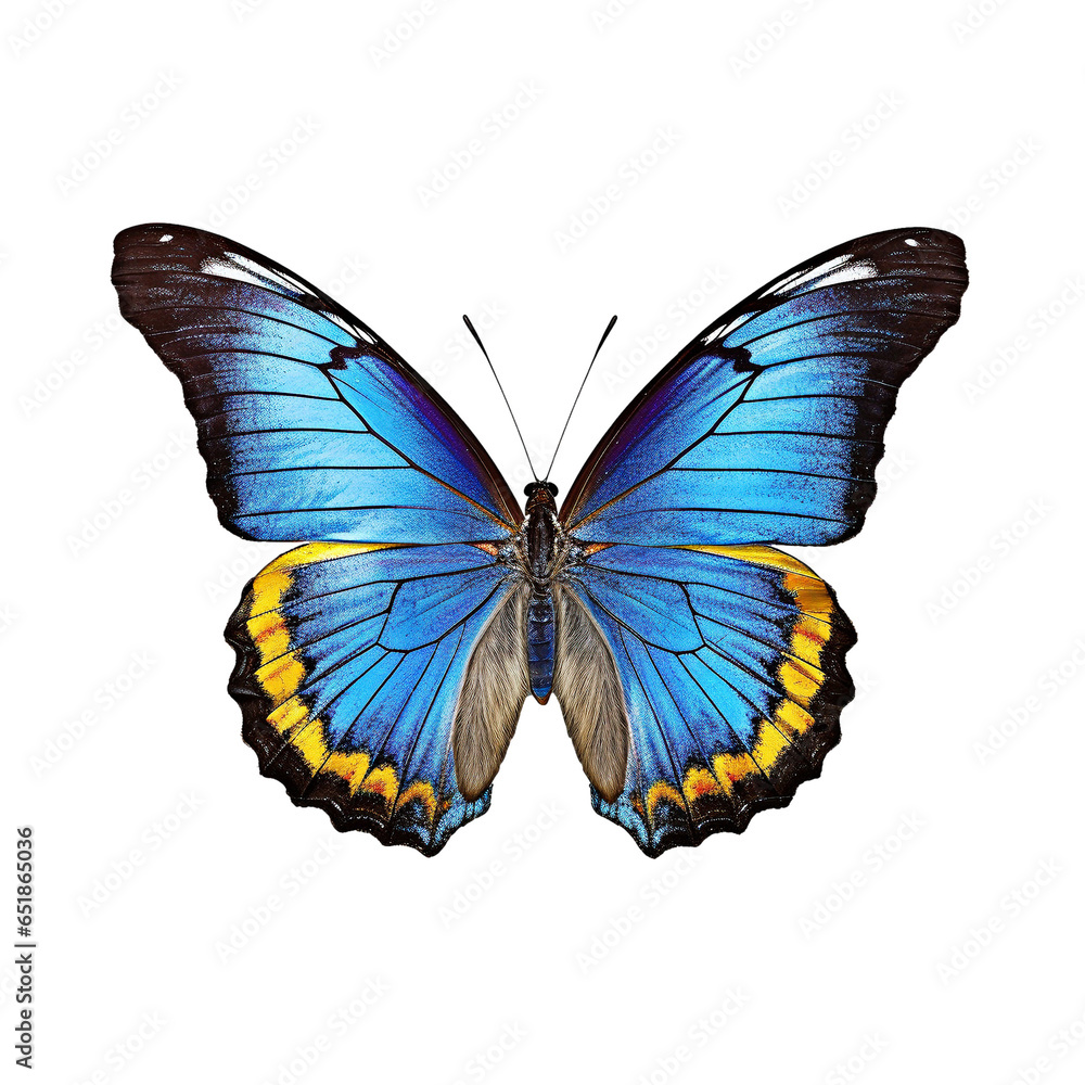 Obraz premium Flat lay view of the butterfly on transparent background