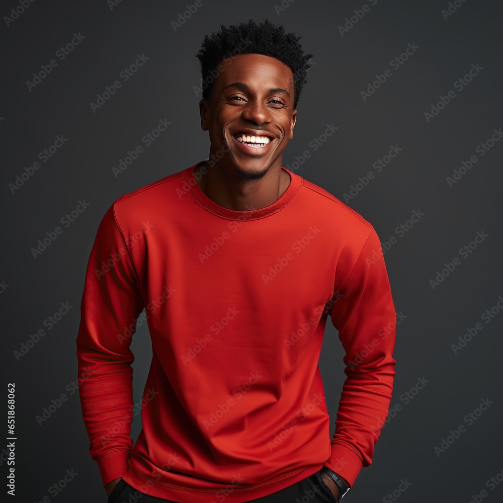Illustration of a fashion portrait with plain sweater mockup, Ai generative , Illustration of a fashion portrait with plain sweater mockup, Ai generative ,