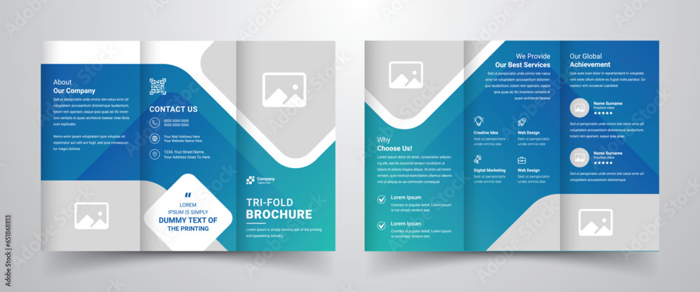 Modern and simple corporate business trifold brochure template layout design Modern and simple corporate business trifold brochure template layout design