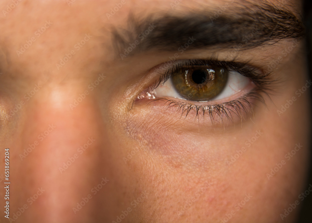 Obraz premium A close up of a person's brown eyes