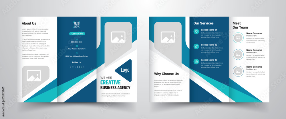 Company business promotional trifold brochure template