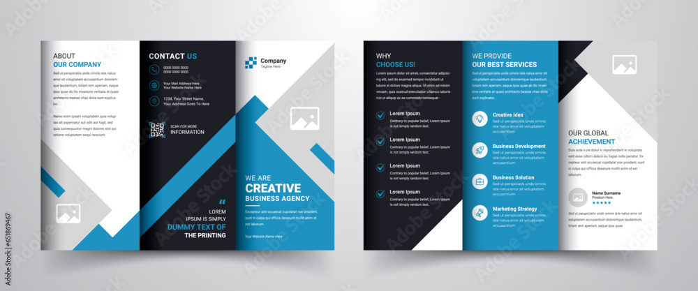 Modern and creative corporate business trifold brochure template