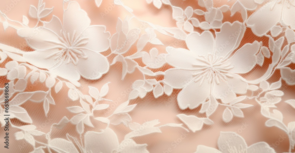delicate lace fabric texture, showcasing intricate patterns and details