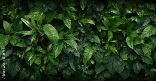 lush green foliage texture, showcasing detailed leaves and vibrant colors photo