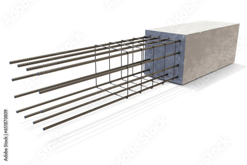Metal reinforcement for construction and production.. 3d render.