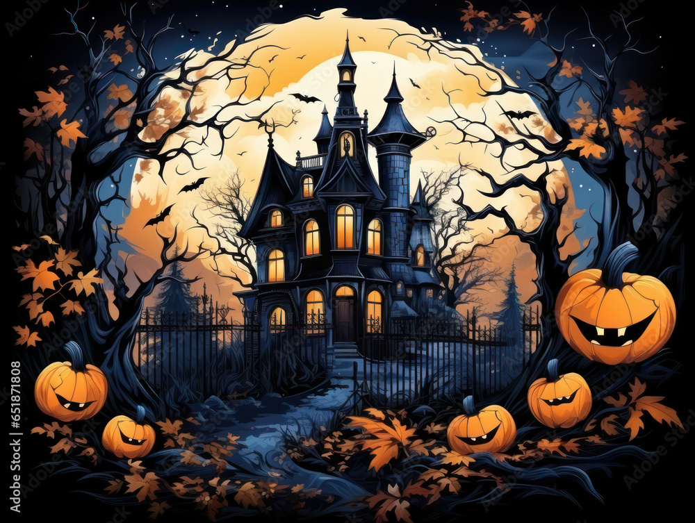 Spooky Cartoon Halloween Greeting Card 