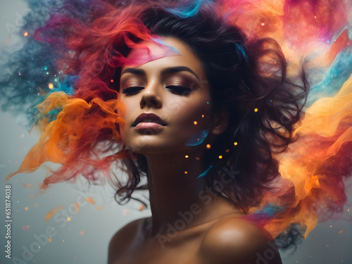 beautiful fantasy abstract portrait of a beautiful woman