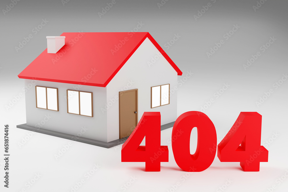 Page not found 404 error web page concept design Eco minimal style red letters. 3d rendering Page not found 404 error web page concept design Eco minimal style red letters. 3d rendering