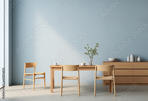 a dining room setting with  chairs