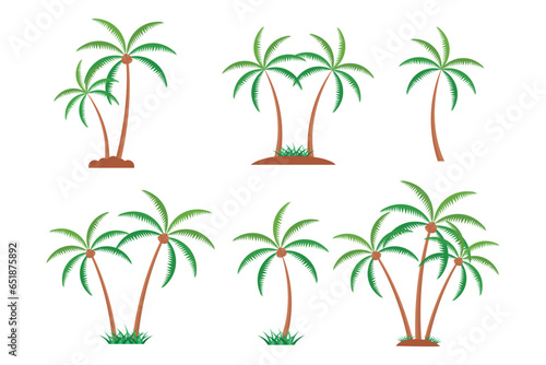 Coconut Tree Vector Bundle, Coconut Tree Illustrations, Coconut Tree clip art, Coconut Plant, Plant Silhouette, Tree Vector, Silhouette, outline vector, Summer, Summer Elements, Palm Tree