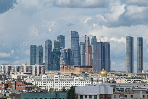 July 17, 2022, Moscow, Russia. View of the Moscow International Business Center "Moscow City" on a summer day.