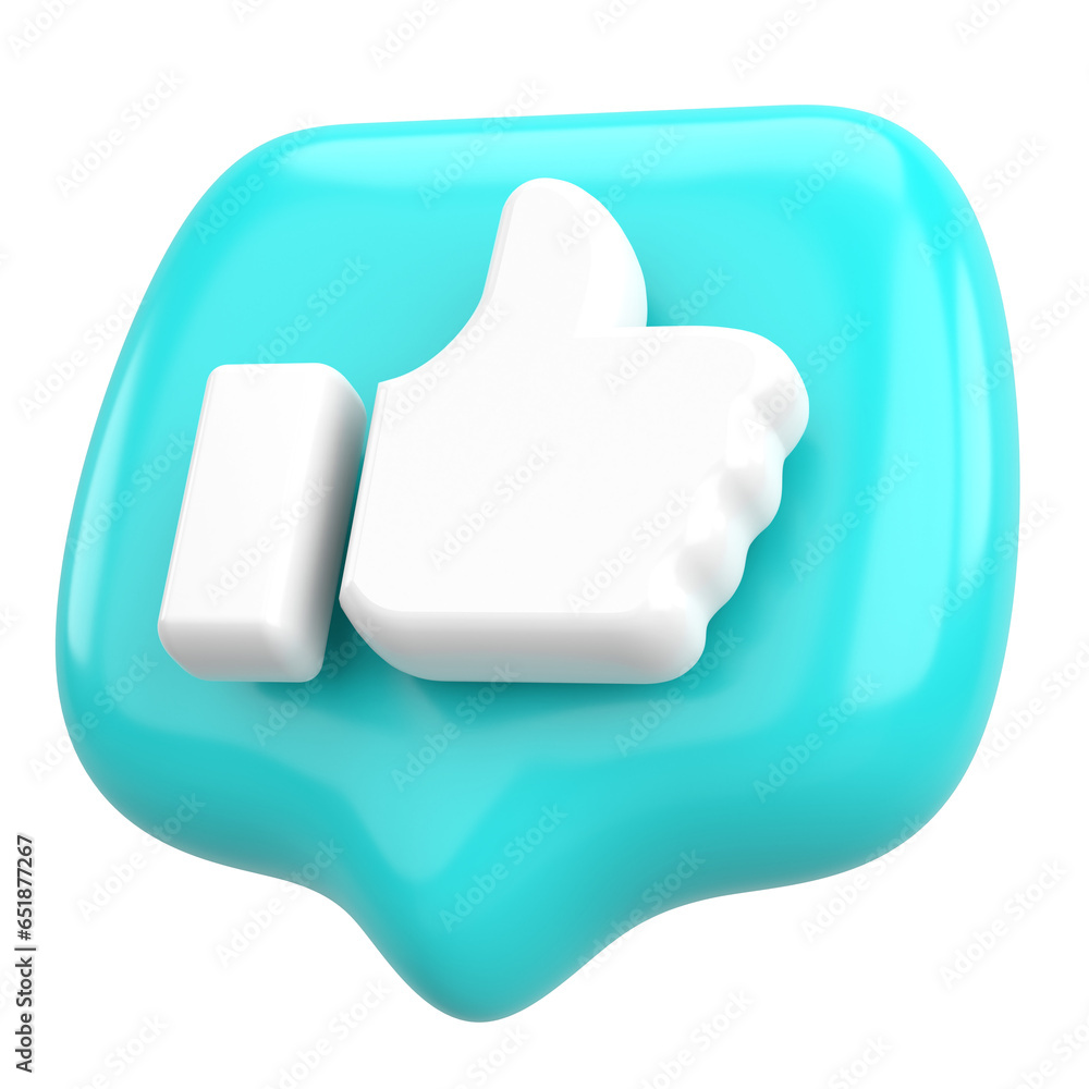 Like icon. Like button. 3D illustration. Like icon. Like button. 3D illustration.