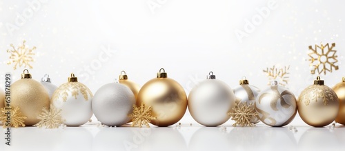 christmas festive decorating items shiny silver red white ball celebrate background xmas greeting cheerful backdrop with decorative beautiful bauble and tradition ornament merry xmas concept