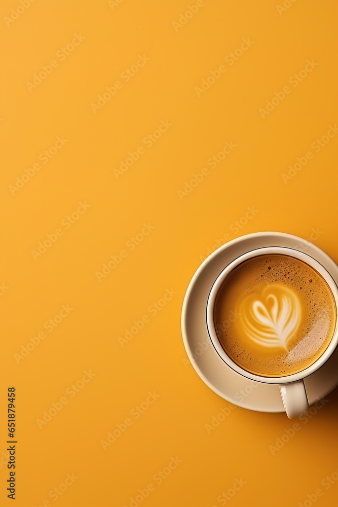 minimalistic coffee wallpaper with solid Background, empty copy space mock up minimalistic coffee wallpaper with solid Background, empty copy space mock up