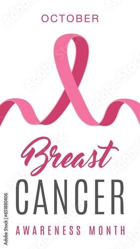 Breast Cancer Awareness Month Vertical Background