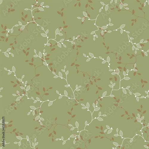 seamless pattern of branches and leaves