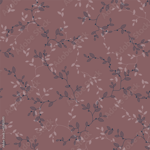 seamless pattern of branches and leaves