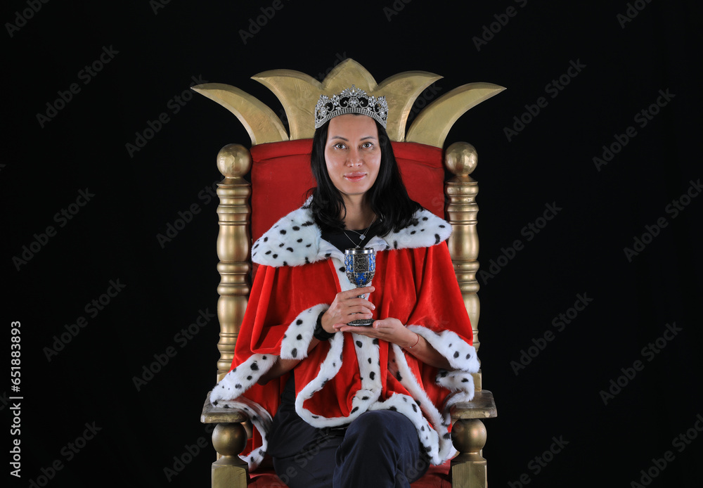 portrait of a beautiful Queen on the throne