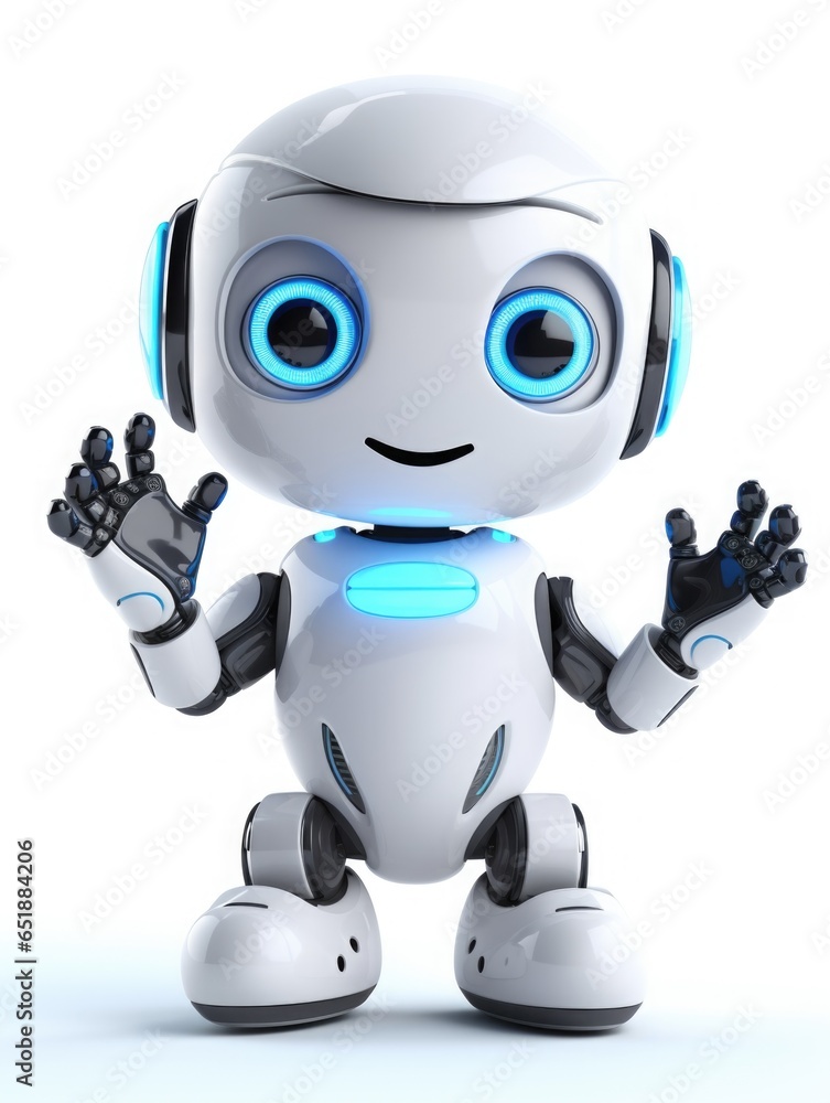 little cute 3D cartoon robot little cute 3D cartoon robot