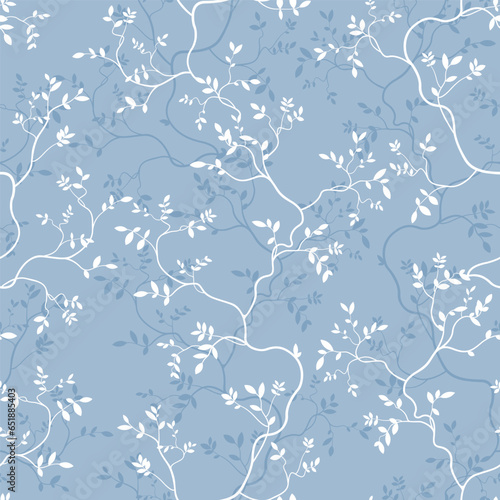 seamless pattern of branches and leaves