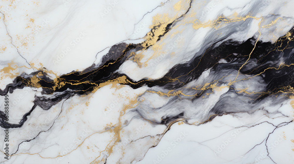 white luxury marble stone close up with black and gold veining