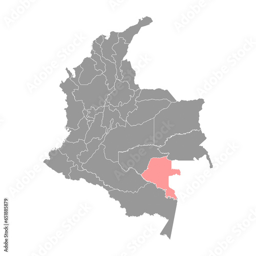 Vaupes department map, administrative division of Colombia. photo