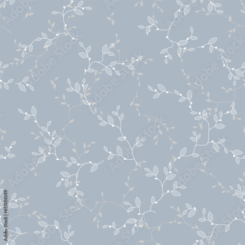 seamless pattern of branches and leaves