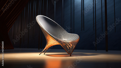 a chair designed in a Santiago Calatrava style photo