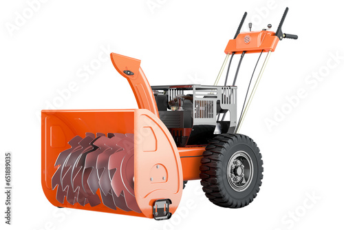 Snow blower, snowblower or snow thrower. 3D rendering isolated on transparent background photo