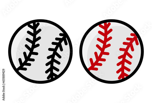 Baseball icon set vector. Baseballs sport vector simple
