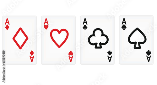 Four aces cards. vector illustration
