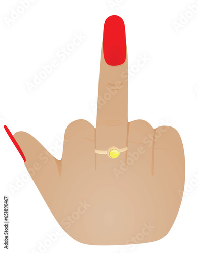 Middle finger icon. vector illustration