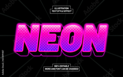 Neon 3D Bold Text Style Effect