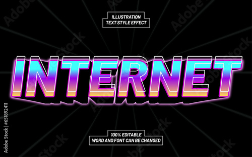 Internet 3D Bold Text Style Effect