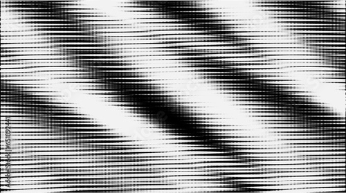 Monochrome gradient halftone dots background. Vector illustration. Big wave
