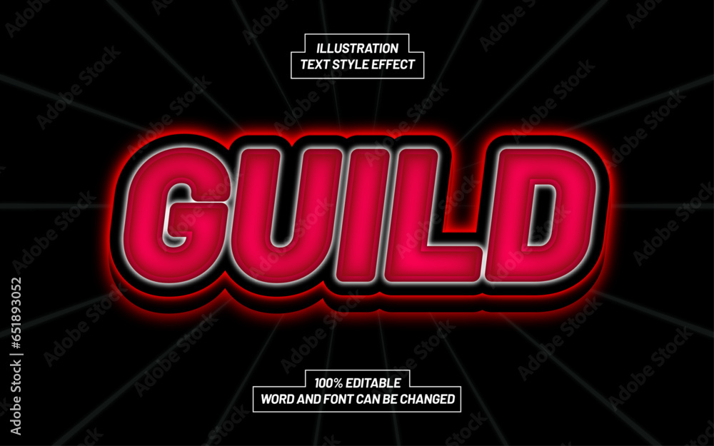 Obraz premium Guild Red 3D Bold Text Style Effect